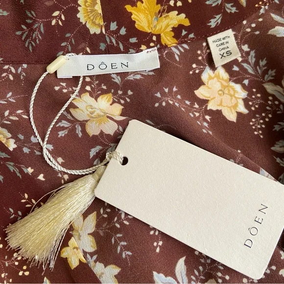 $498 Dôen Blossom Dress Cherrywood Winding Vine Floral - Picture 10 of 12